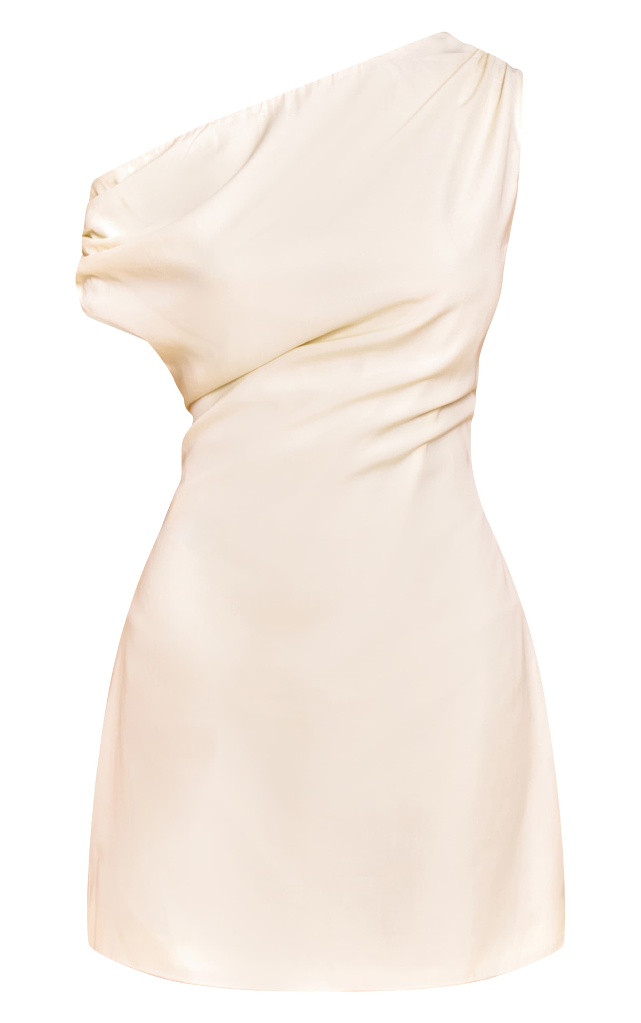 Petite Cream Ruched Drape Dress image 5