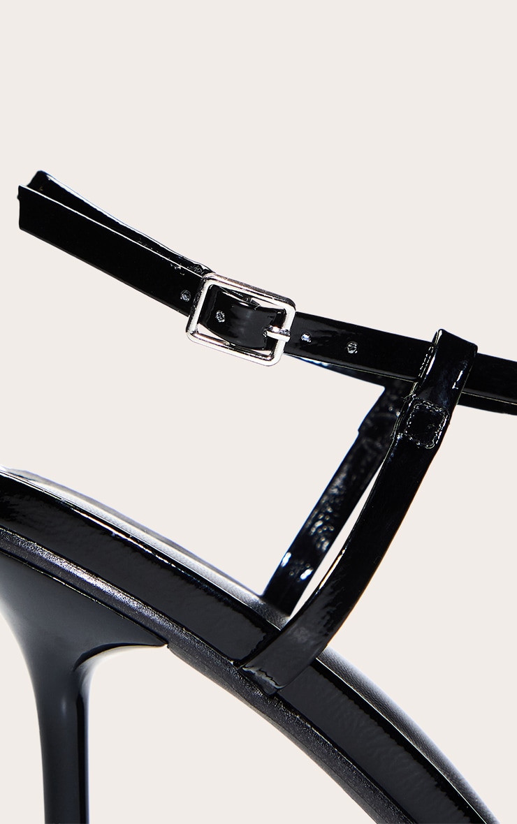 Black Crinkle Cage Heeled Sandal image 5