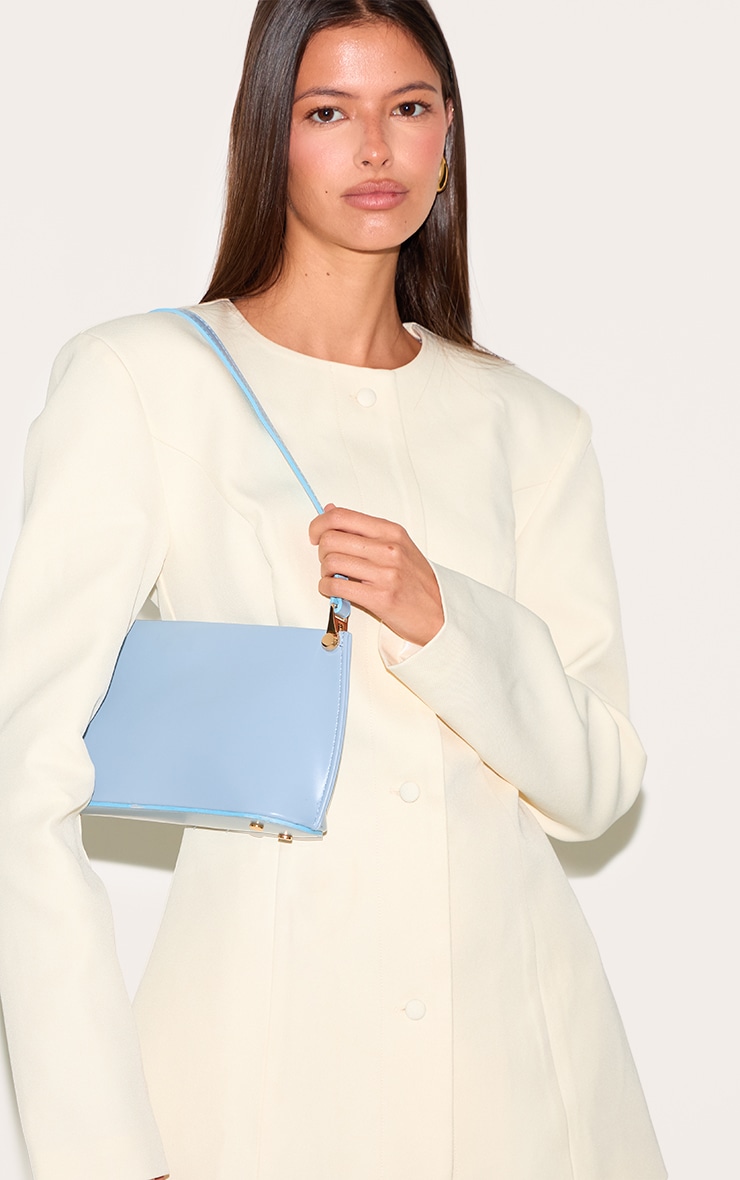 Baby Blue Matte Shoulder Teardrop Strap Bag image 1