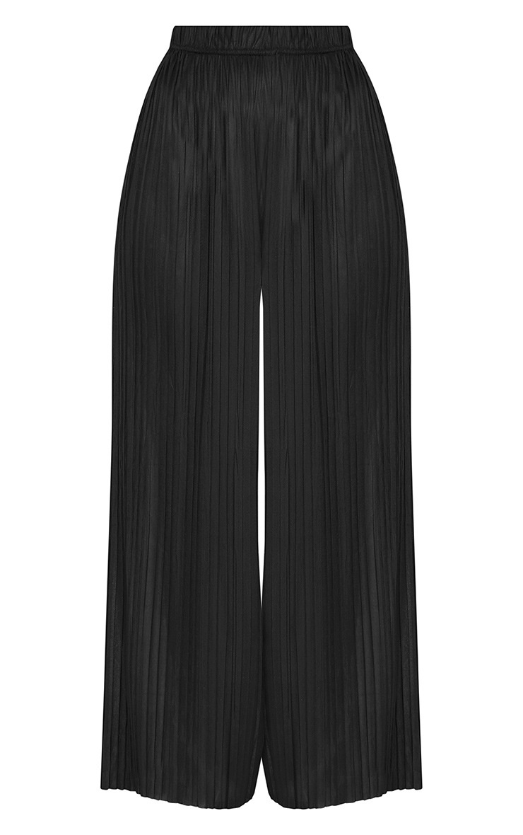 Loredana Black Soft Pleated Sheer Cropped Pants image 3