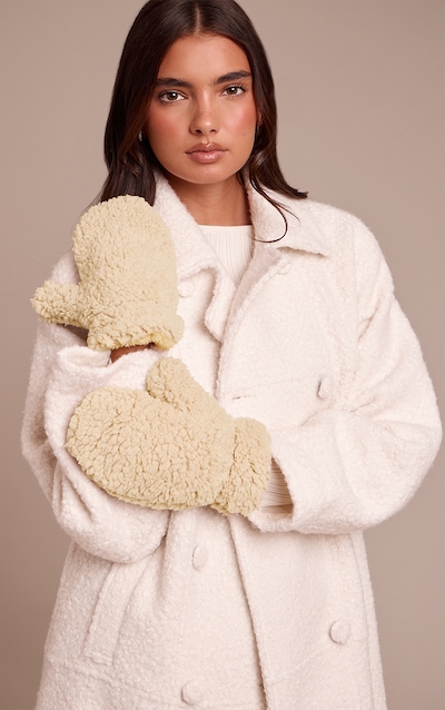 Cream Teddy Fleece Gloves
