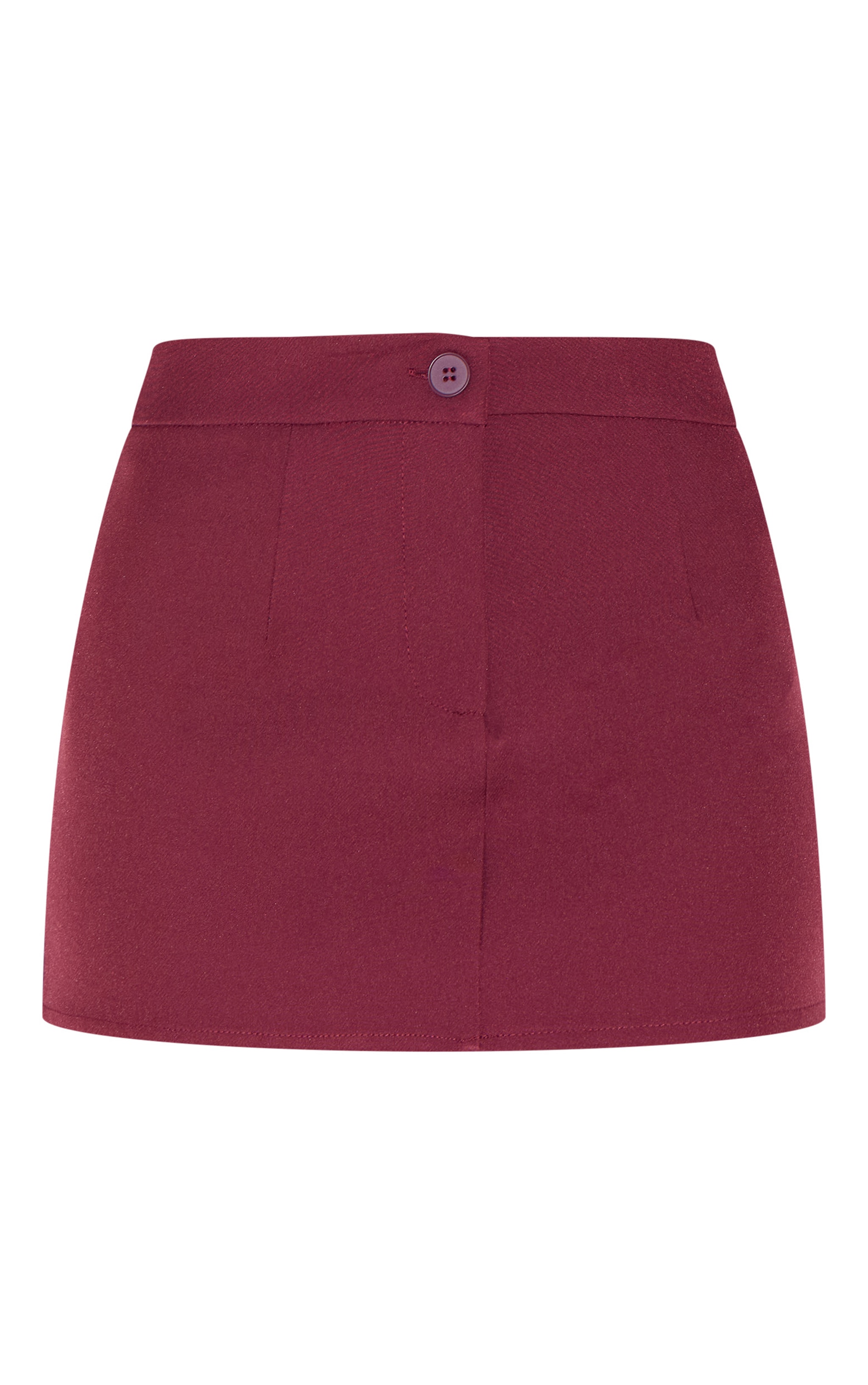 Mini-jupe de tailleur tissée rouge profond à taille mi-haute image 6