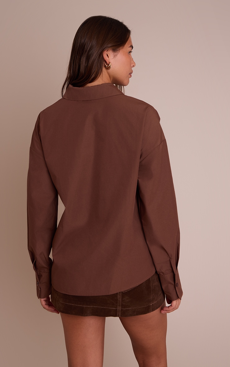 Chocolate Asymmetric Drape Shirt image 2
