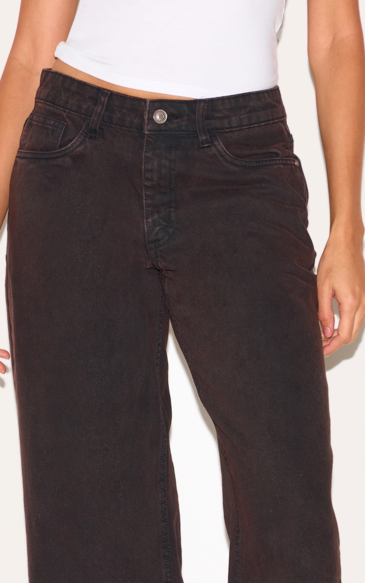 Dark Chocolate Low Waist Wide Leg Jeans image 4