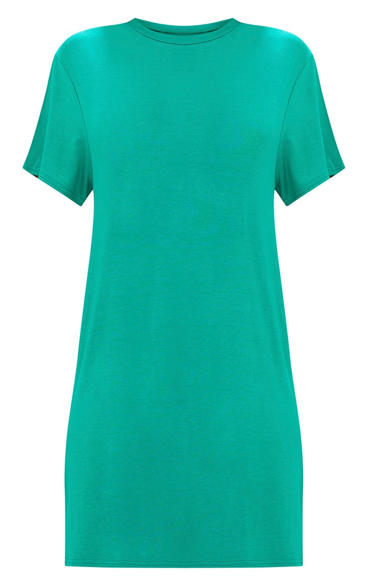 Basic Jade Green Short Sleeve TShirt Dress. Dresses