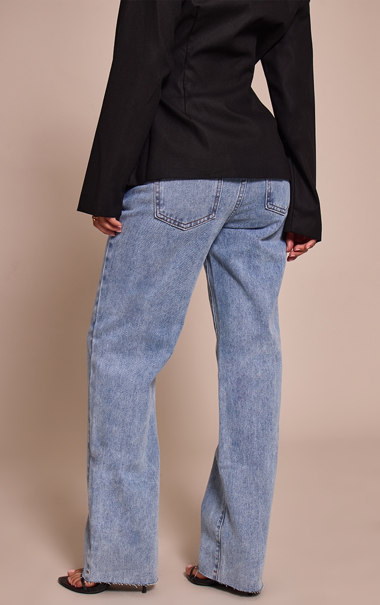 Petite Light Blue Long Leg Straight Jeans image 3