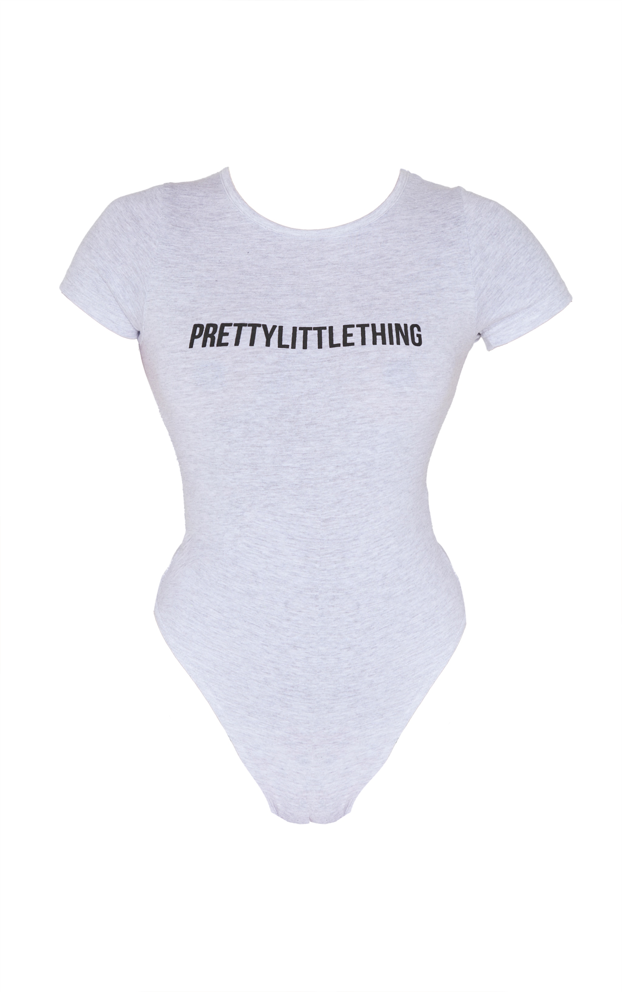 PRETTYLITTLETHING Ash Grey Puff Print Short Sleeve Bodysuit image 5