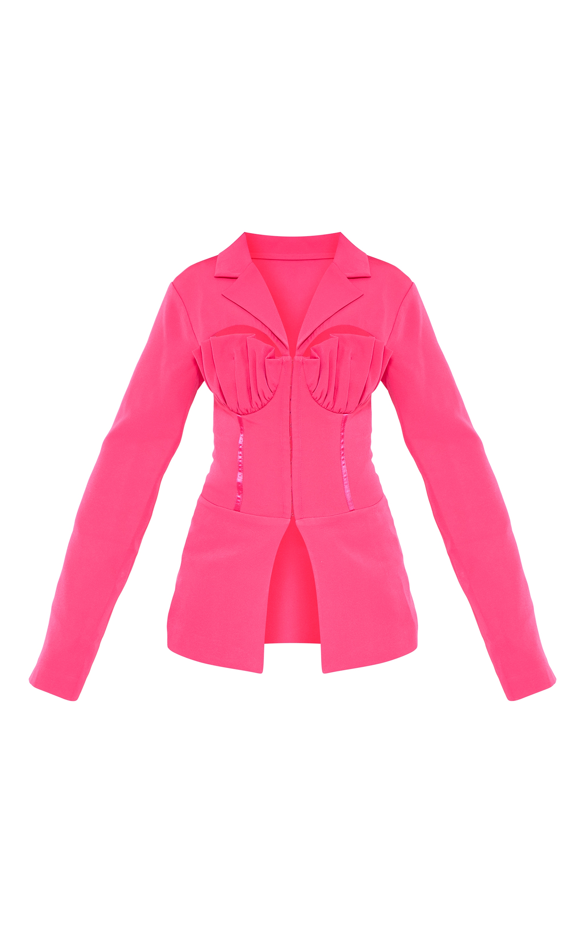 Candy Pink Shell Cup Detail Tailored Blazer | Outerwear ...