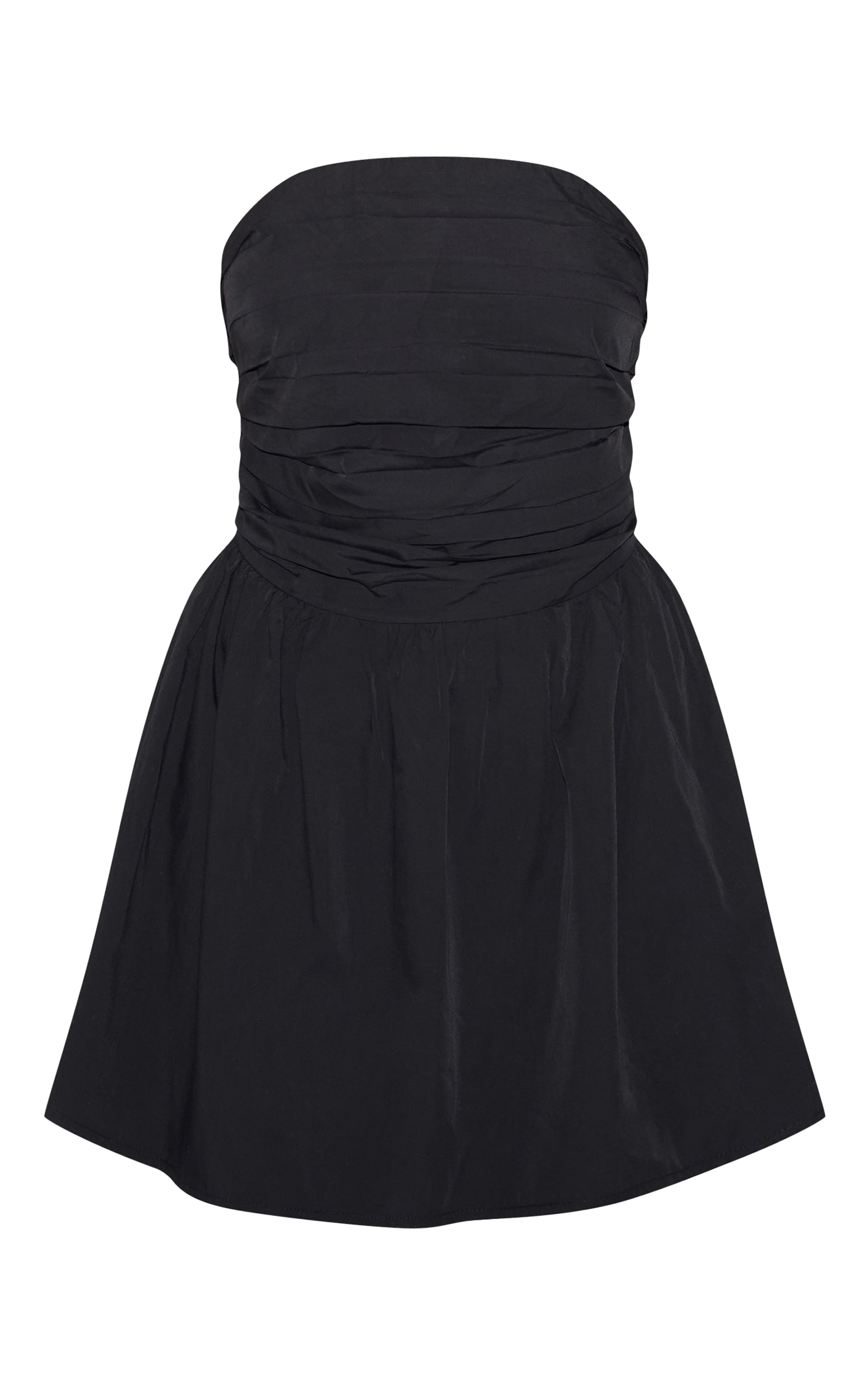 Robe bustier droite noire froncée image 5