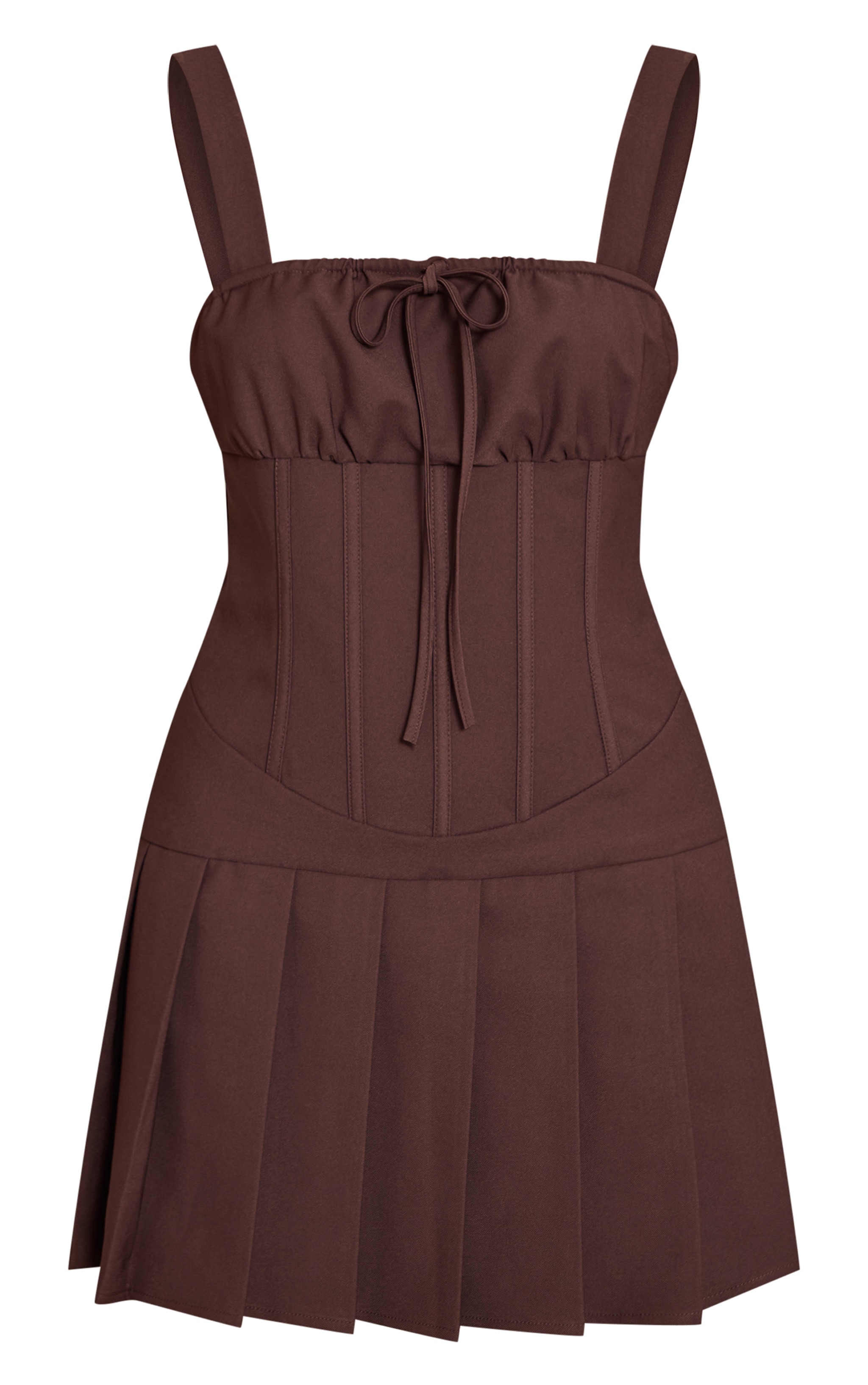 Chocolate Tie Detail Strappy Shift Dress image 5