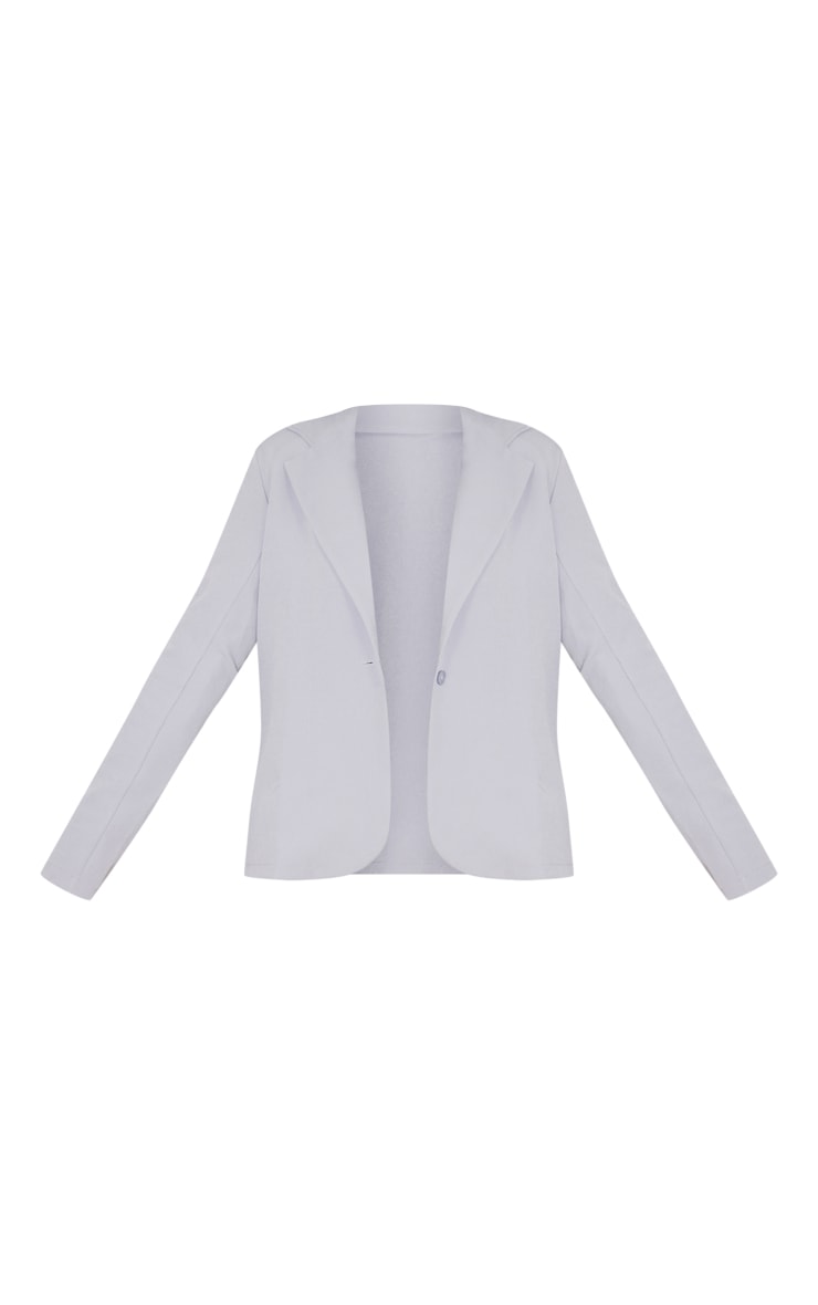 Light Grey Woven Oversized Button Front Blazer image 5