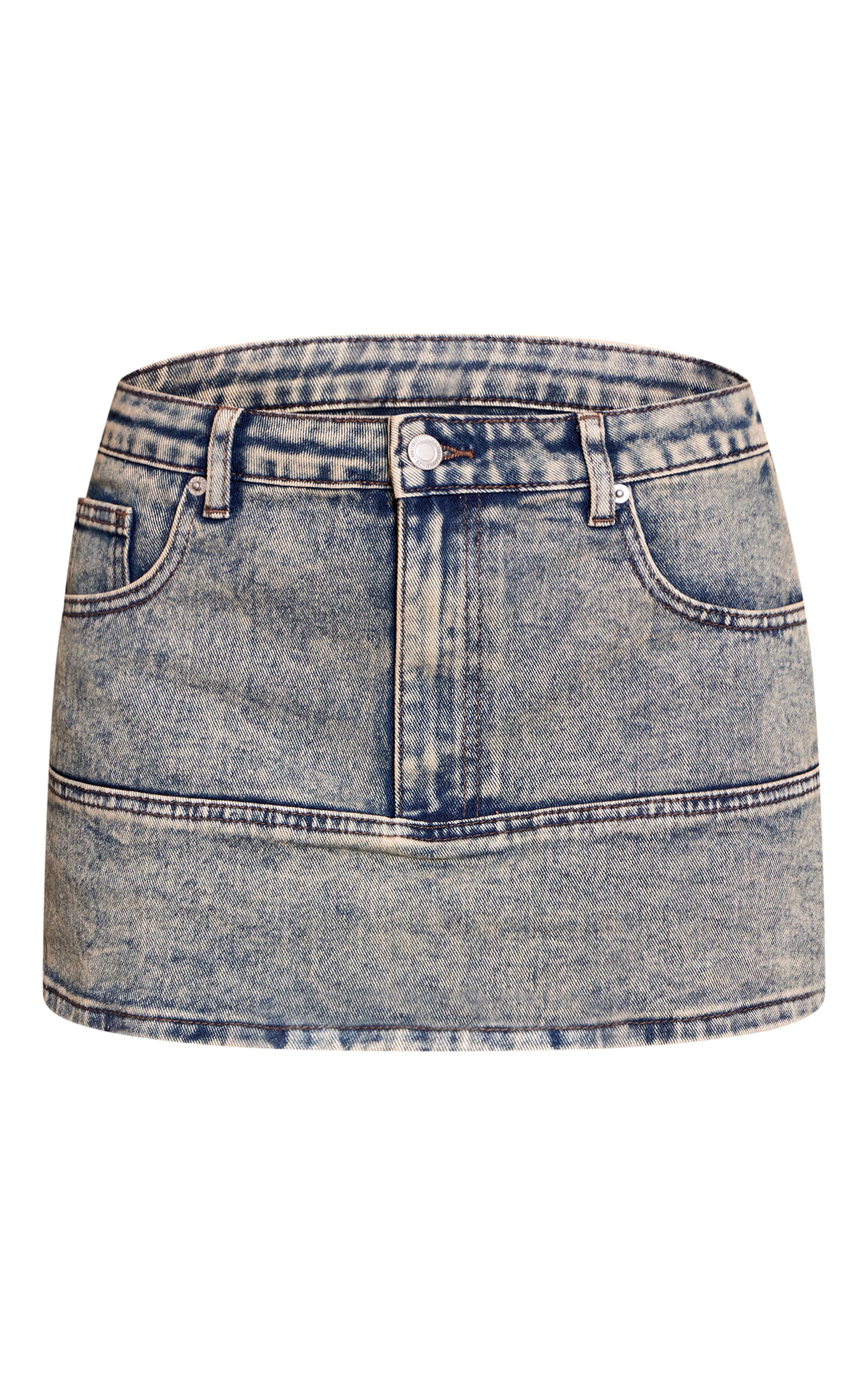 Vintage Blue Mid Rise Denim Mini Skirt image 6