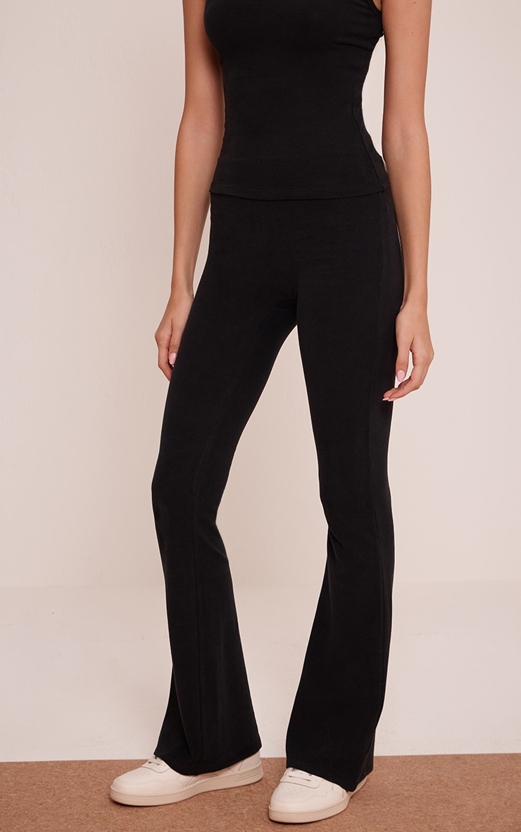PLT Black Soft Cotton Yoga Flares image 2