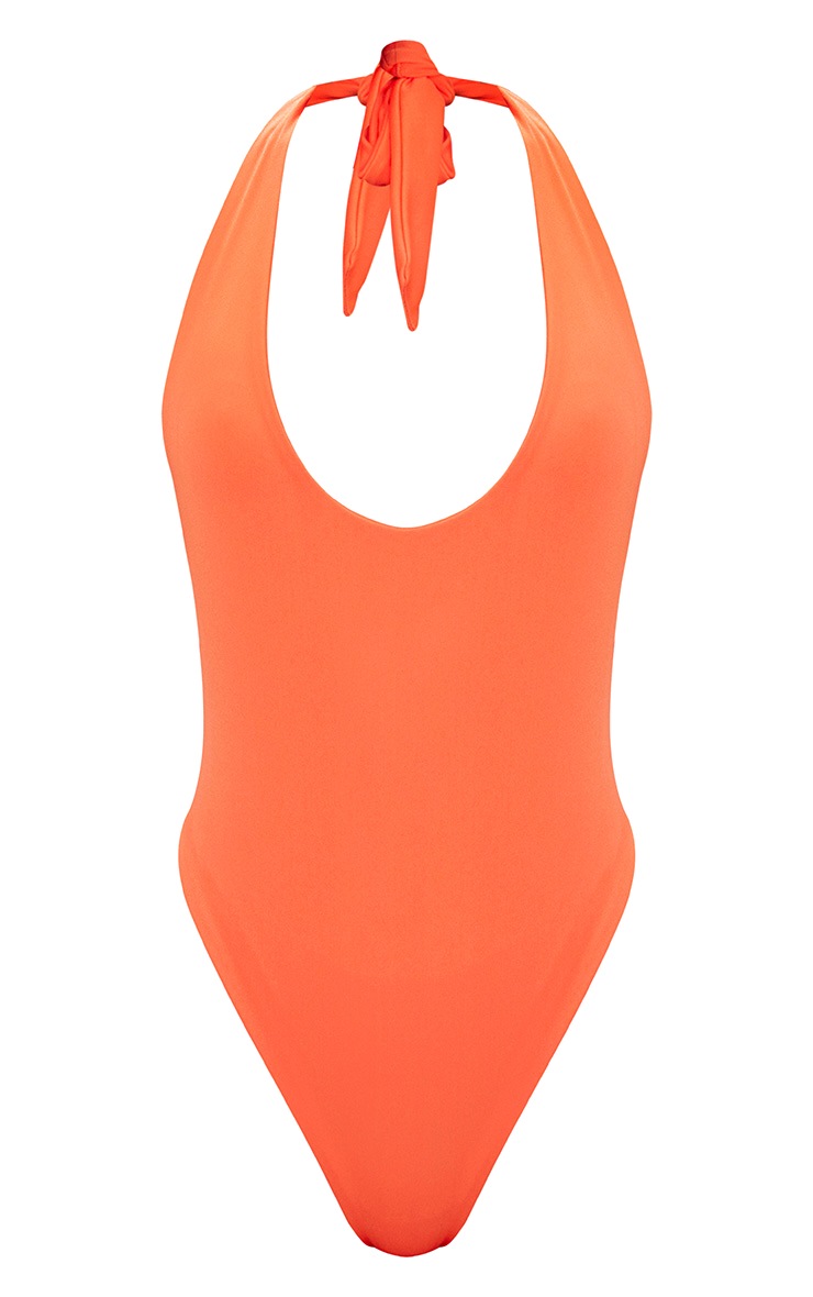 Orange Plunge High Rise Bikini. Swimwear PrettyLittleThing