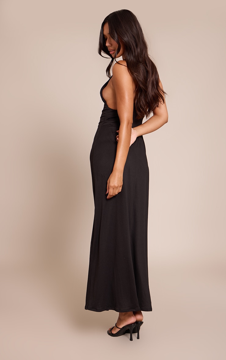 Black Soft Touch Scoop Neck Maxi Dress image 2