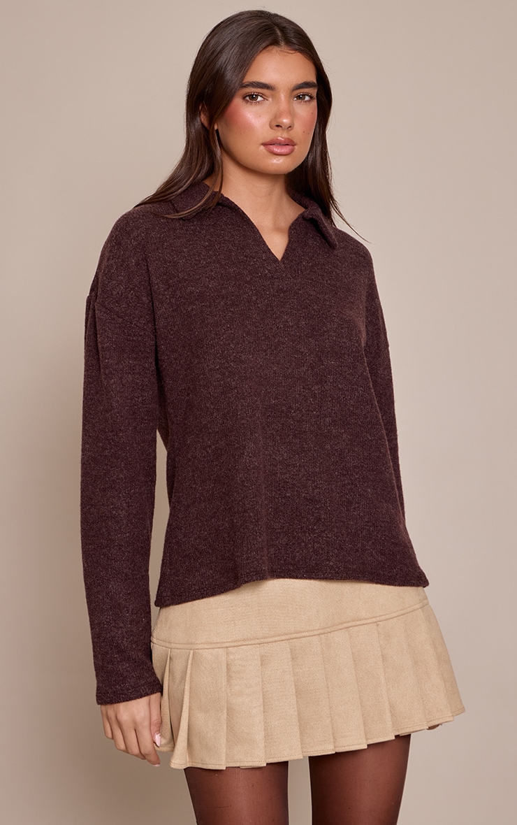 Sand Faux Suede Pleated Mini Skirt  image 4