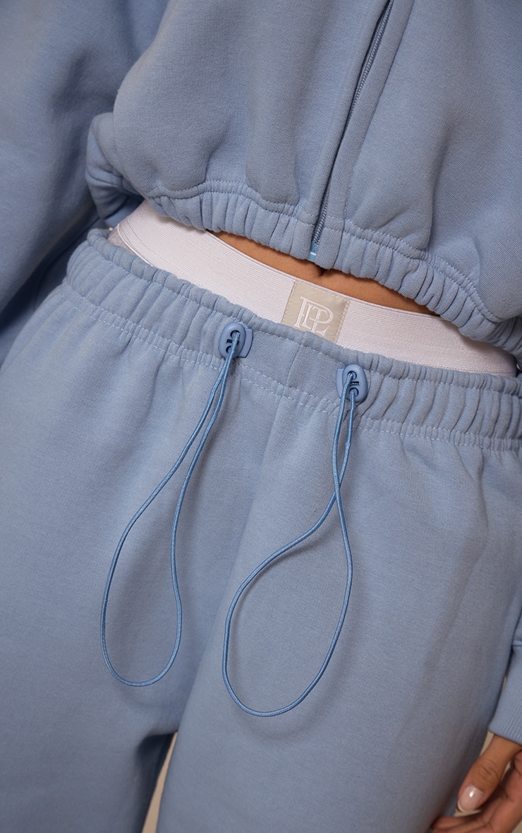 Baby Blue Drawcord Hem Oversized Track Pants image 4