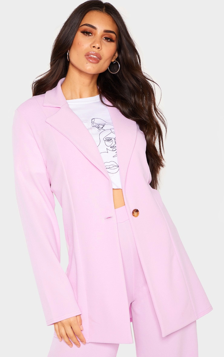 Pastel Lilac Oversized Boyfriend Blazer