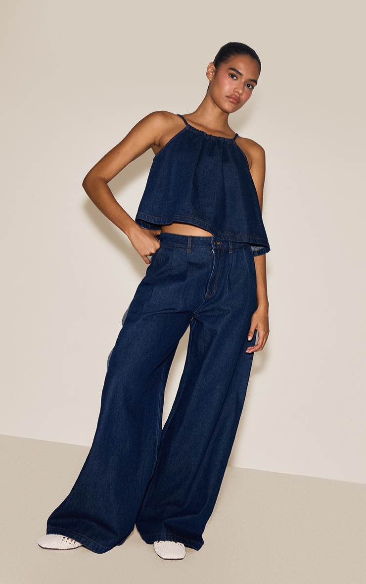 Top fluide en jean indigo sans manches image 3