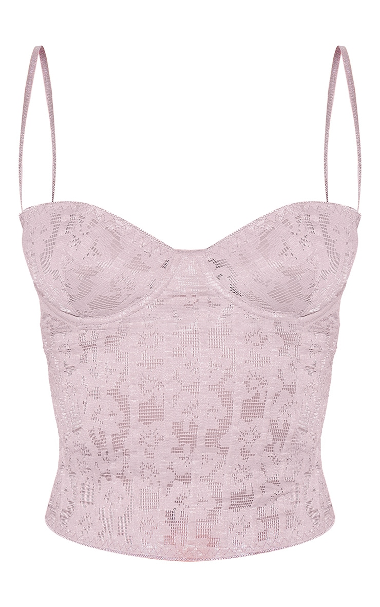 Mushroom Lace Spaghetti Strap Long Corset image 5