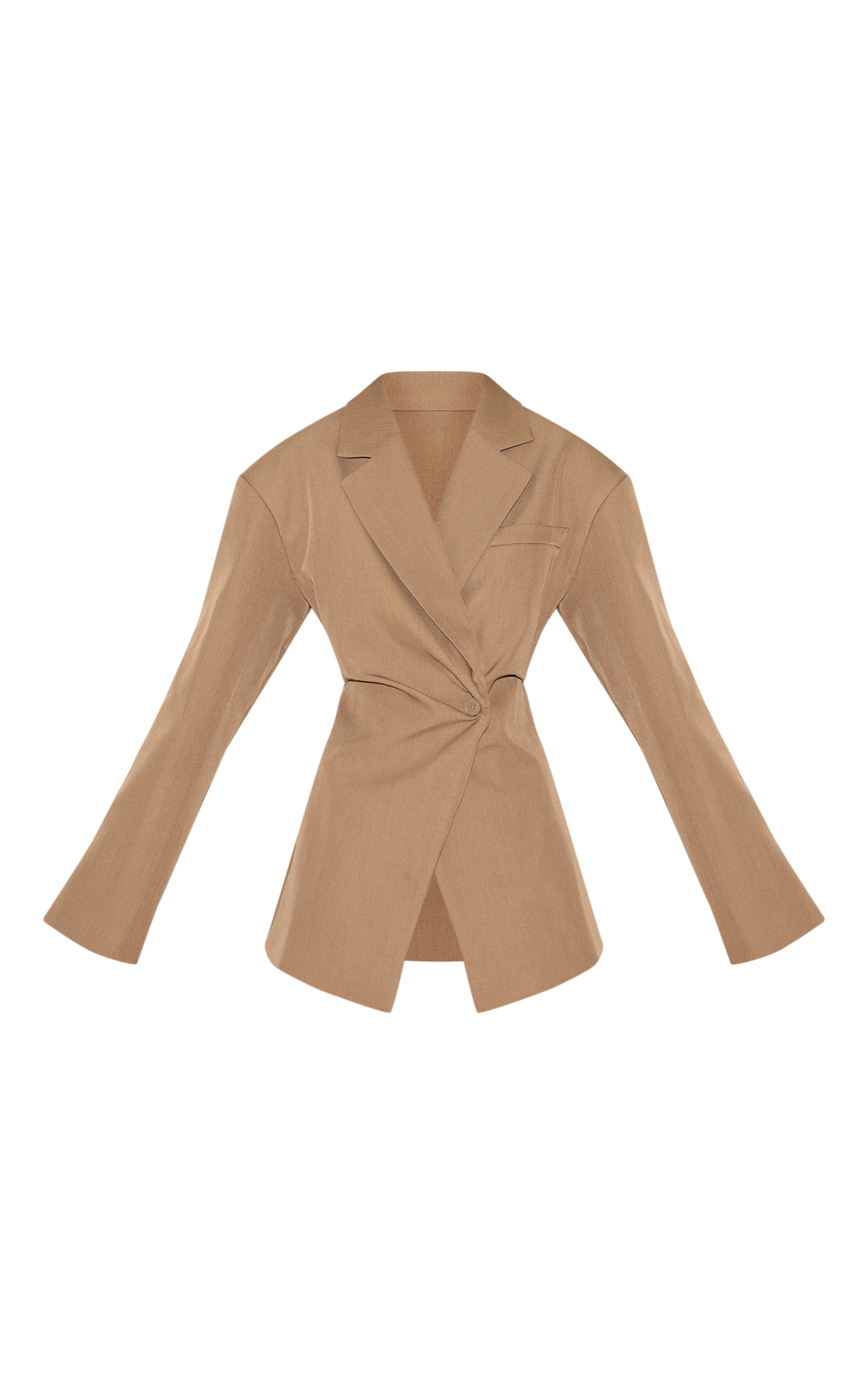 Taupe Tailored Cinched Waist Blazer image 5