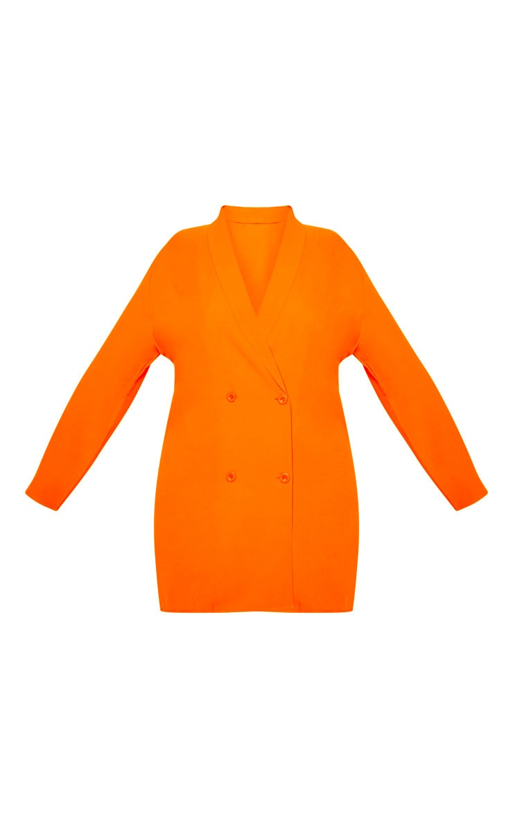 Plus Robe blazer orange oversize à double boutonnière image 3