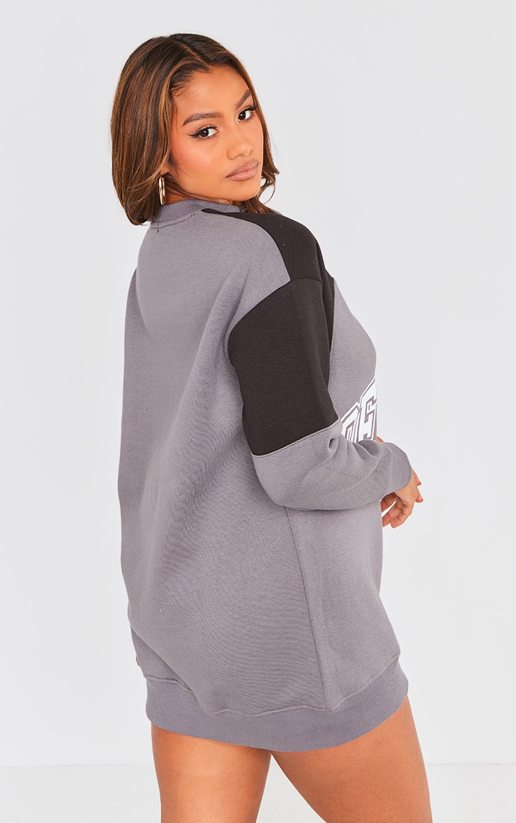 Black Contrast Michigan Graphic Sweater Dress image 2