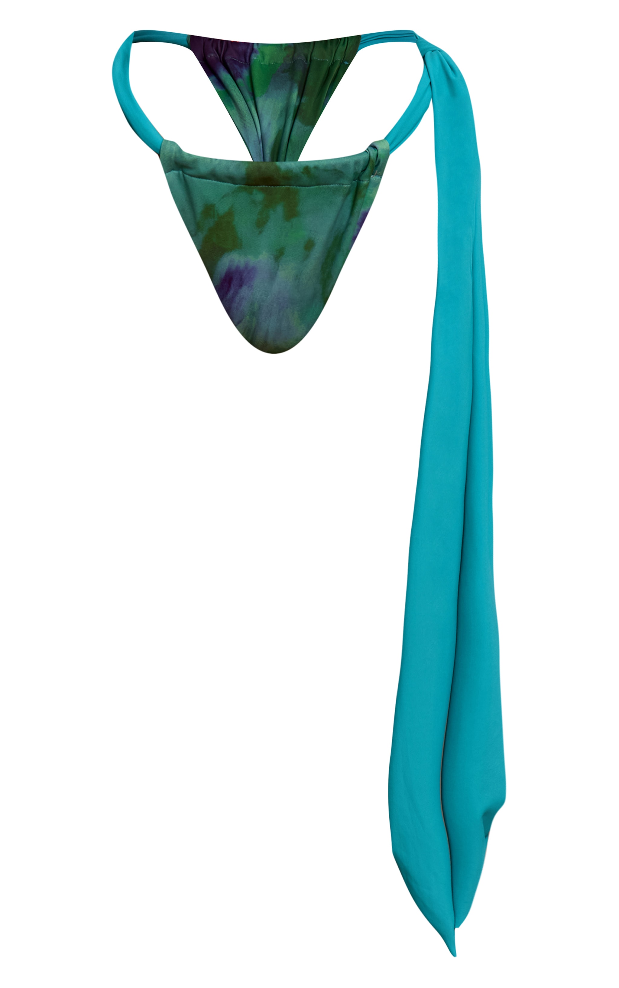 Emerald Green Ombre Print Long Tie Side Bikini Bottoms image 5