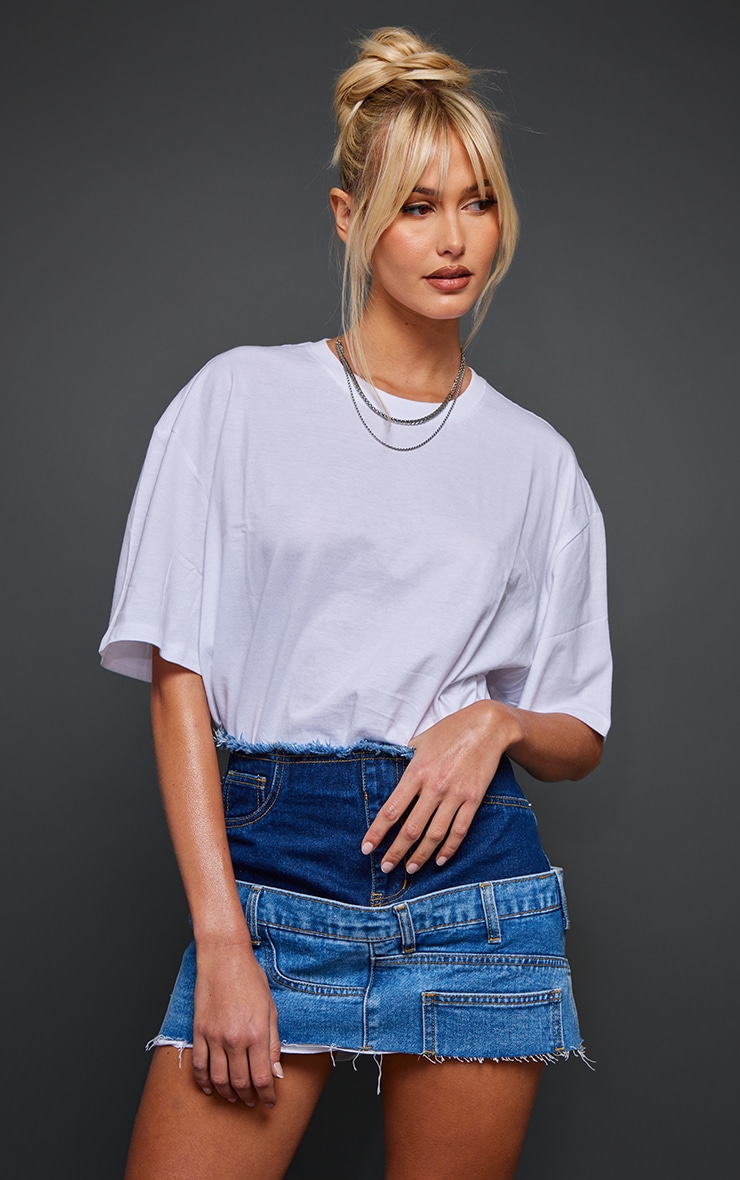 Panel deals denim skirt