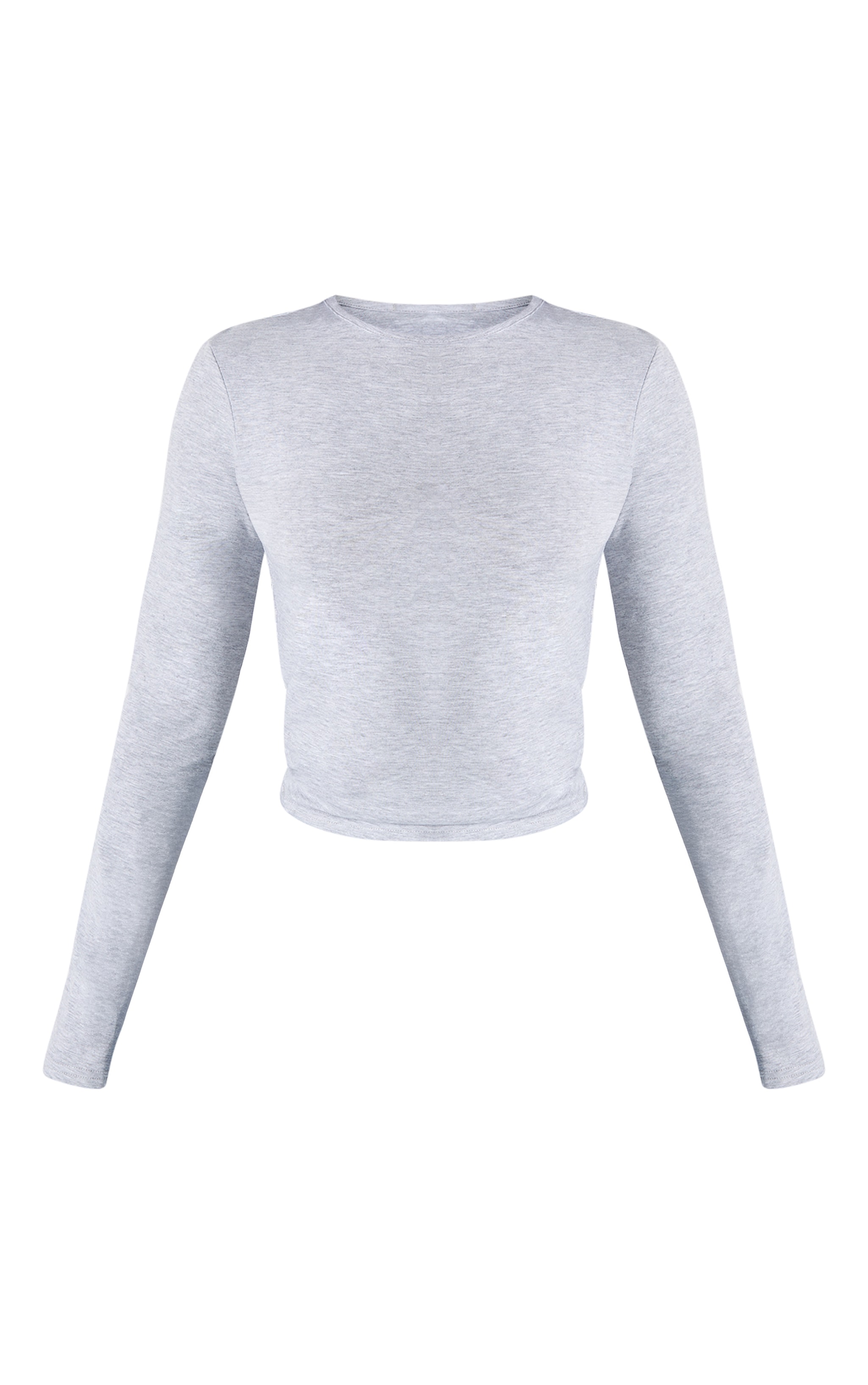 Petite Top en coton gris chiné à manches longues image 5