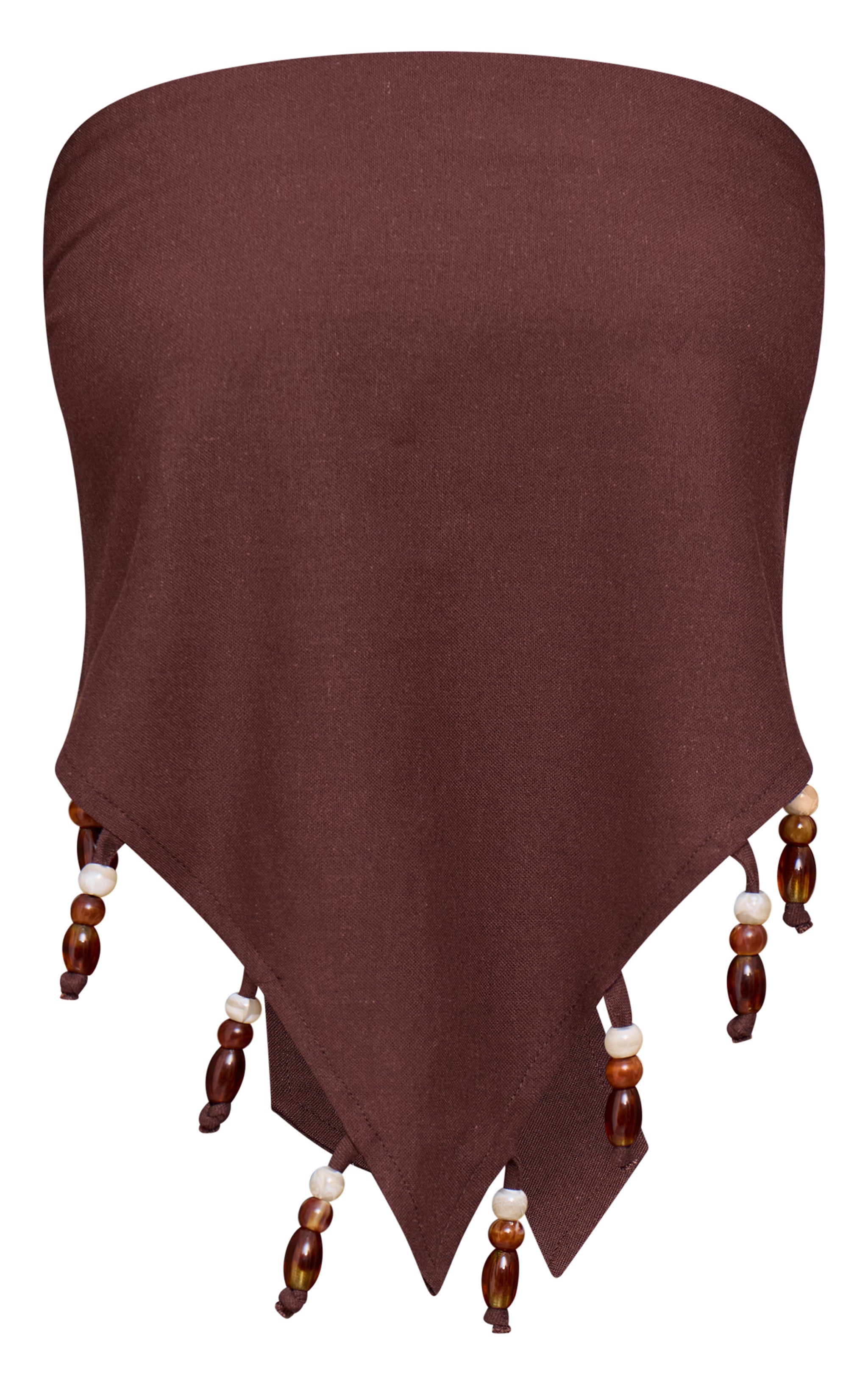 Chocolate Beaded Pointed Bandeau image 5