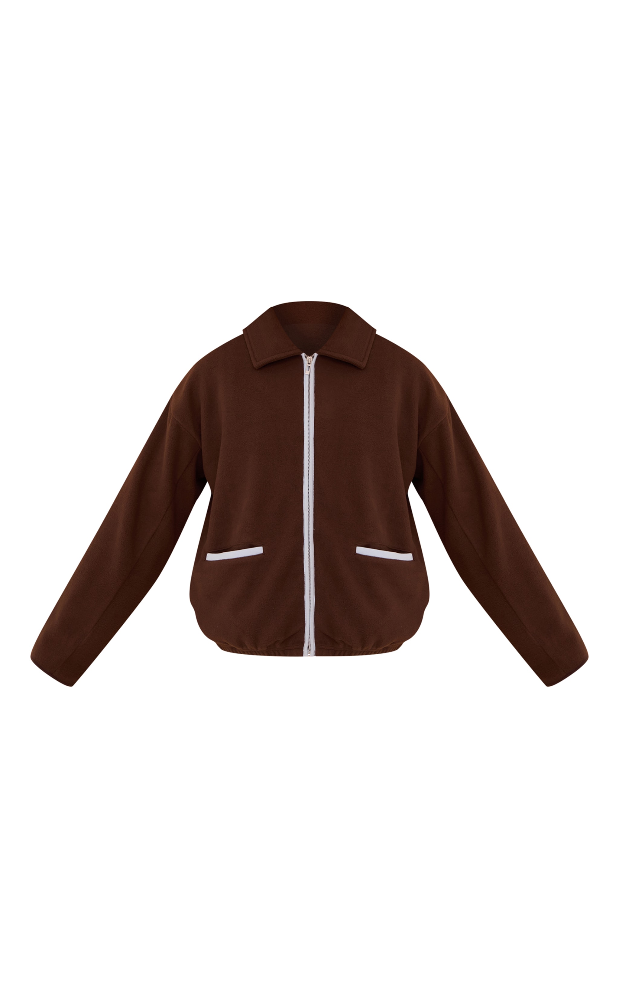 Espresso Contrast Binding Zip Up Fleece image 5