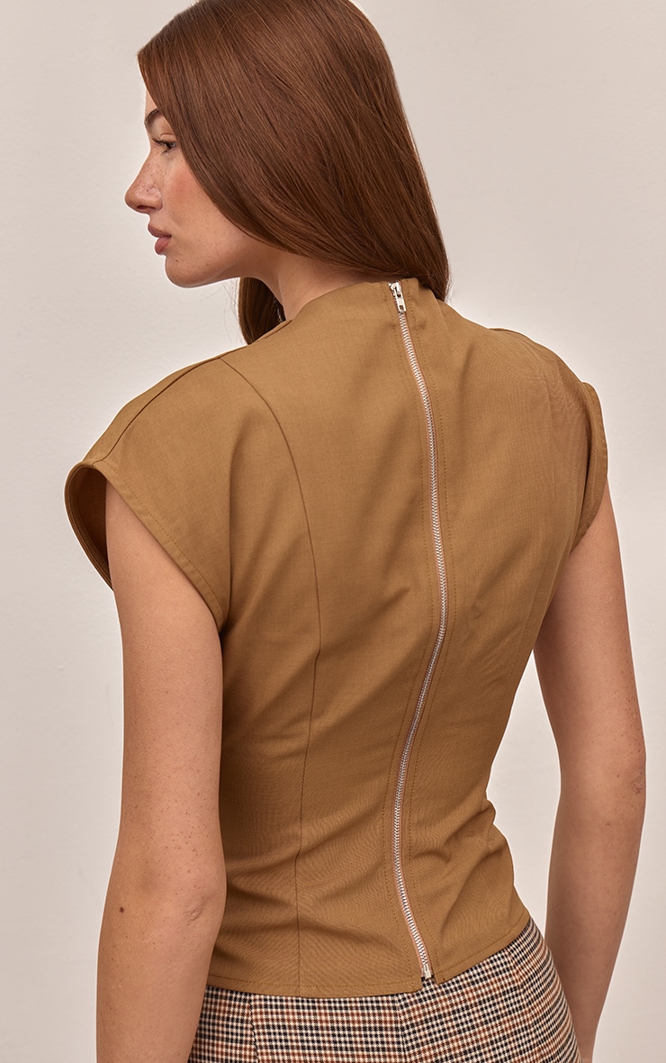 Camel Cinched Waist Top  image 2