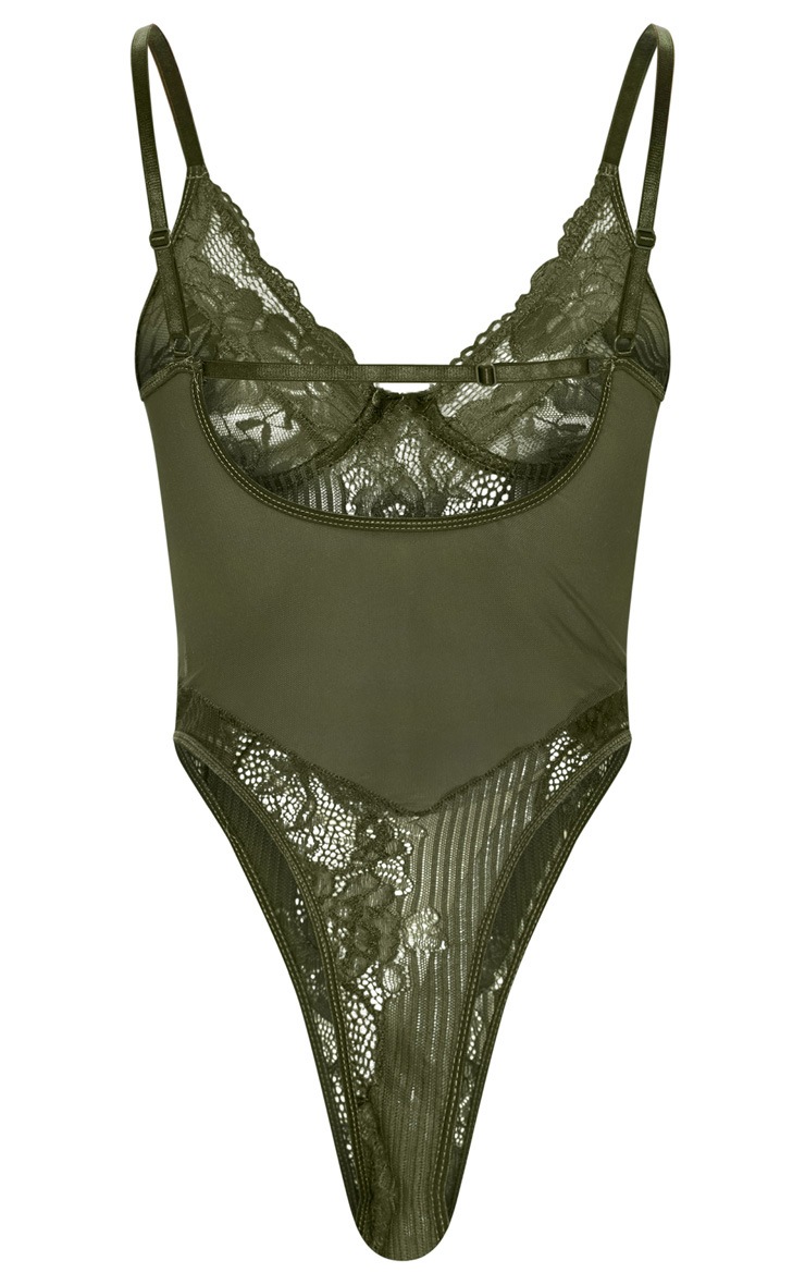 Seniors chocolate high leg lace insert body on top australia vietnam