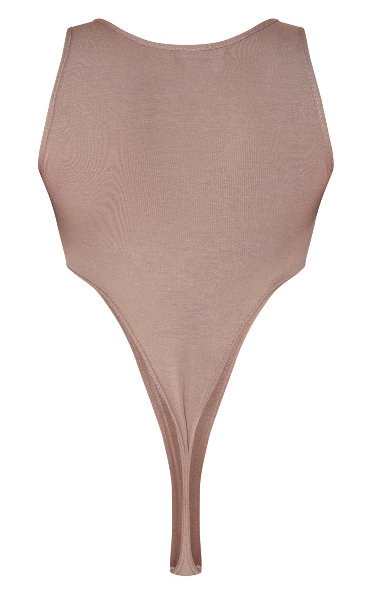 Mocha Scoop Neck High Leg Bodysuit image 6