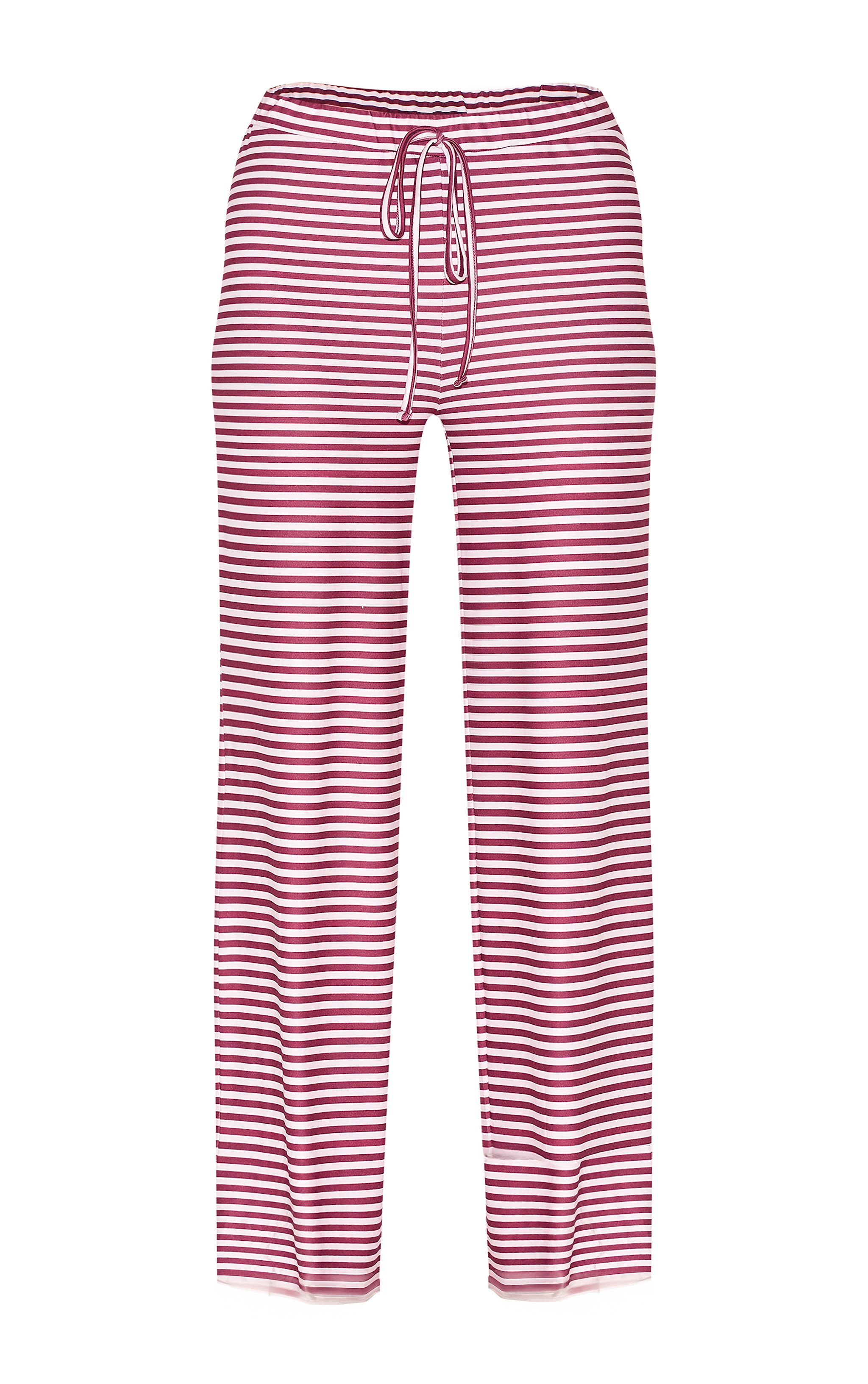 Light Pink Soft Touch Striped Mid Rise Wide Leg Trousers image 5
