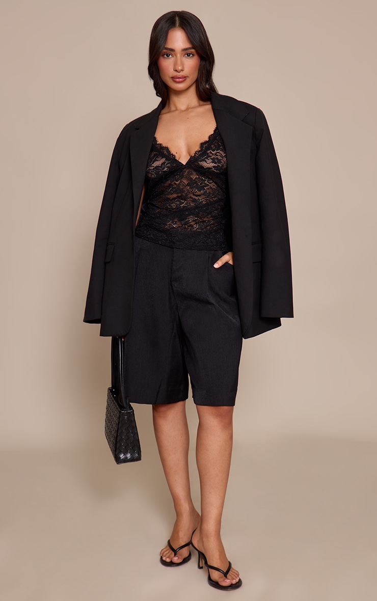 Petite Black Lace Flowy Cami image 3