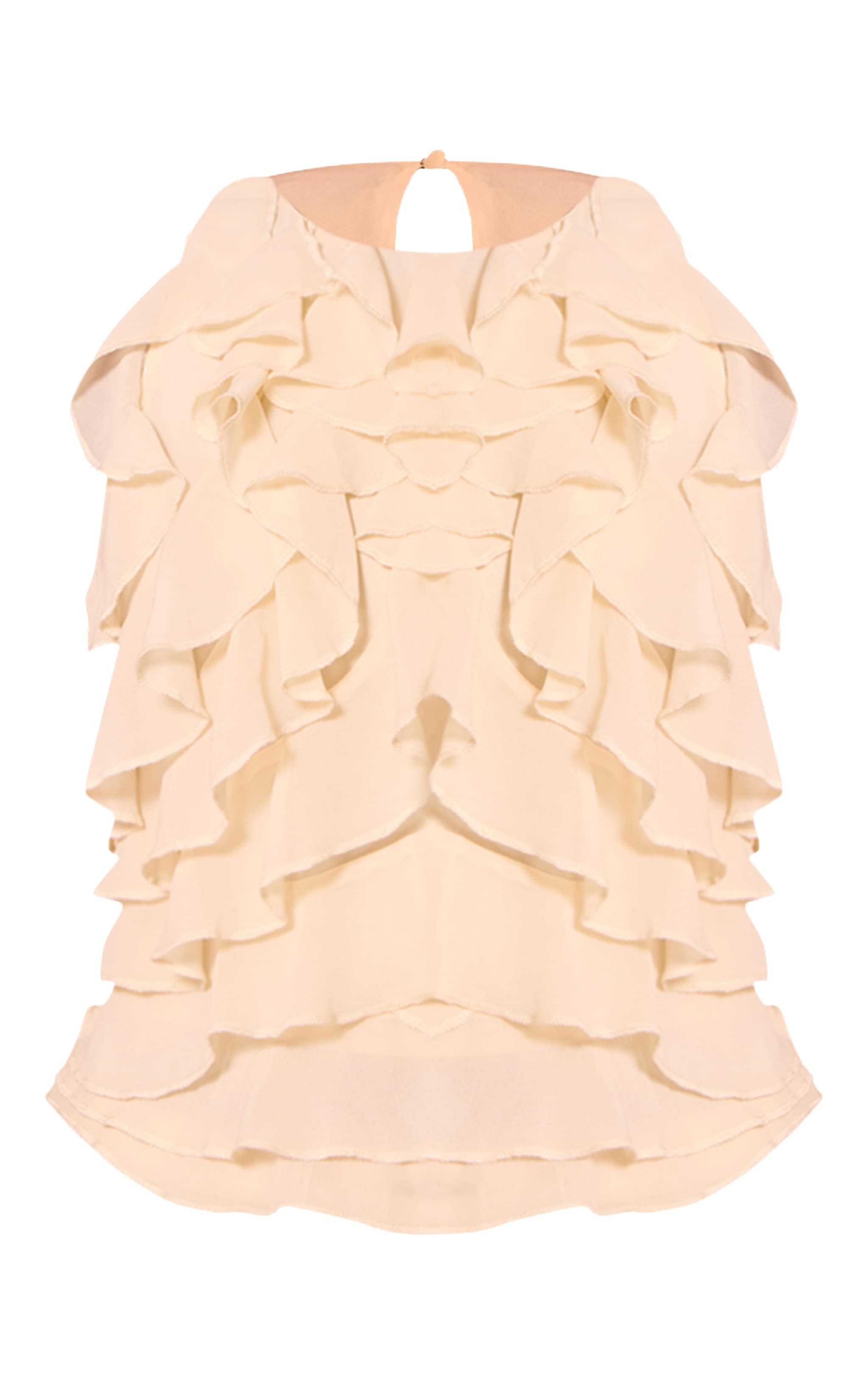 Cream Chiffon Ruffle Detail Vest Top image 5