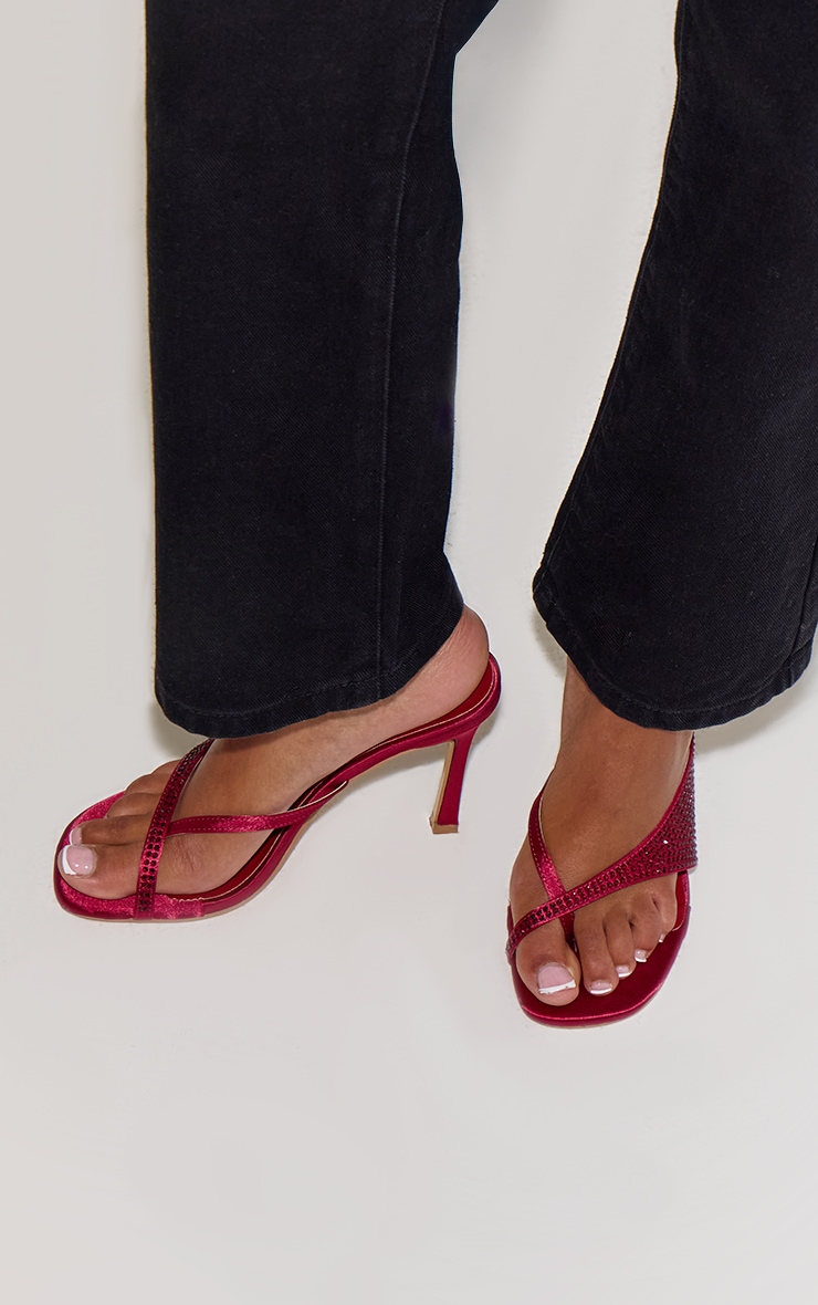Red Toe Post Heel Mule image 1