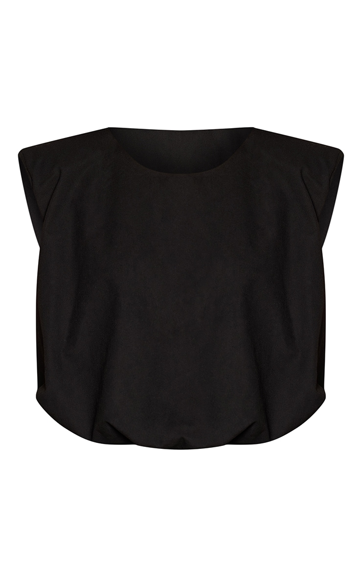 Black Puffball Sleeveless Top image 5