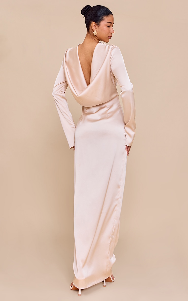 PLT Label Oyster Satin Cowl Back Maxi Dress image 2