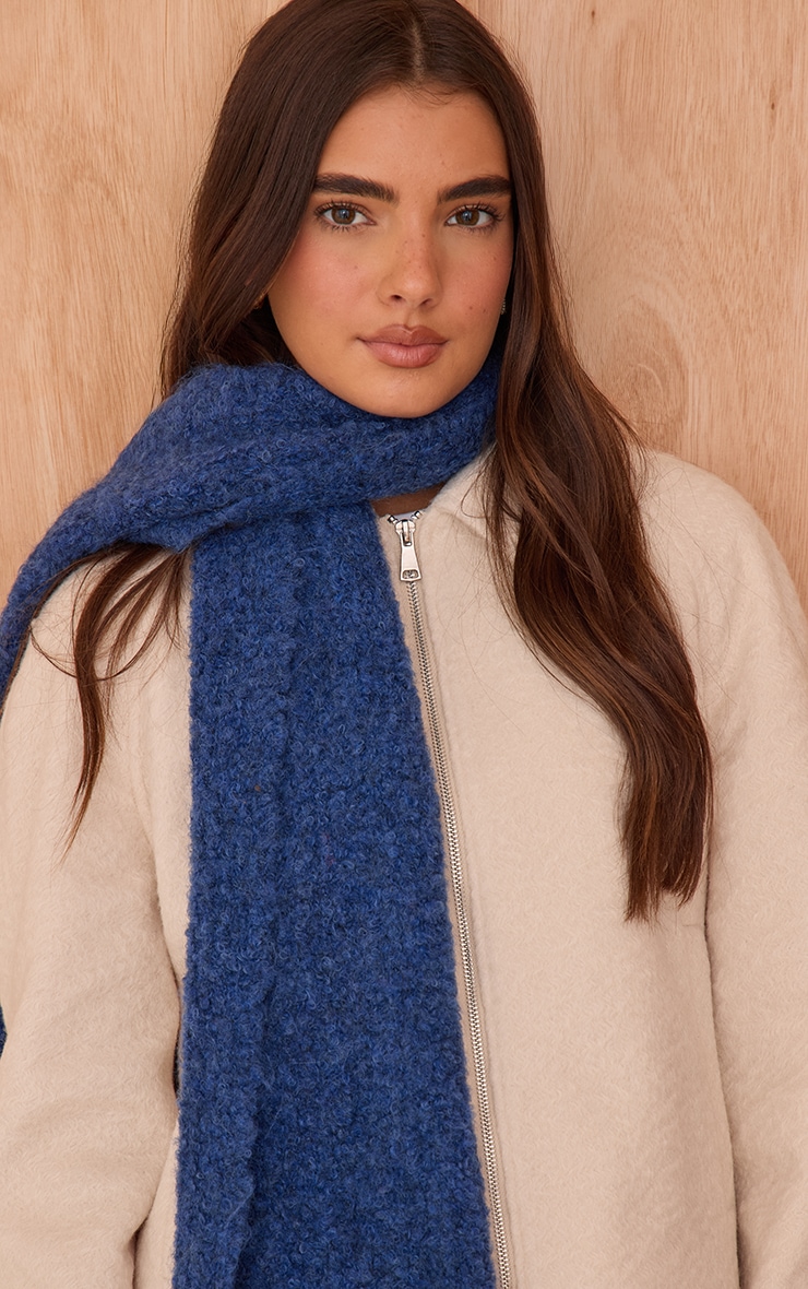 Cobalt Two Tone Bobble Knit Scarf Accessories PLT QA