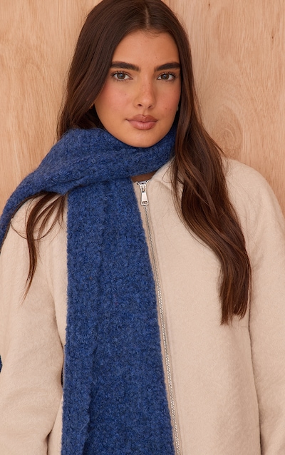 Cobalt Two Tone Bobble Knit Scarf