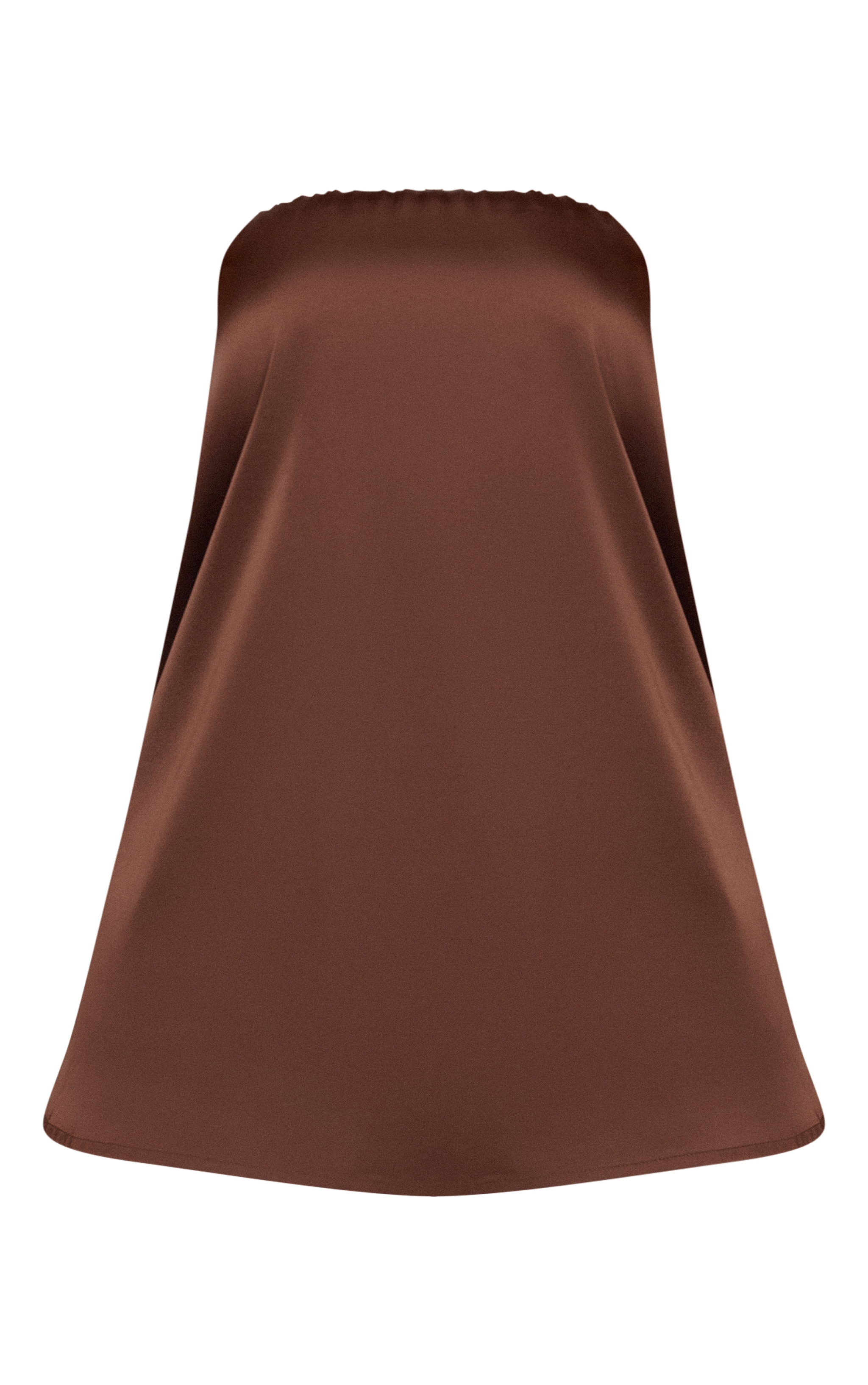 Chocolate Satin Floaty Bandeau Long Top  image 5