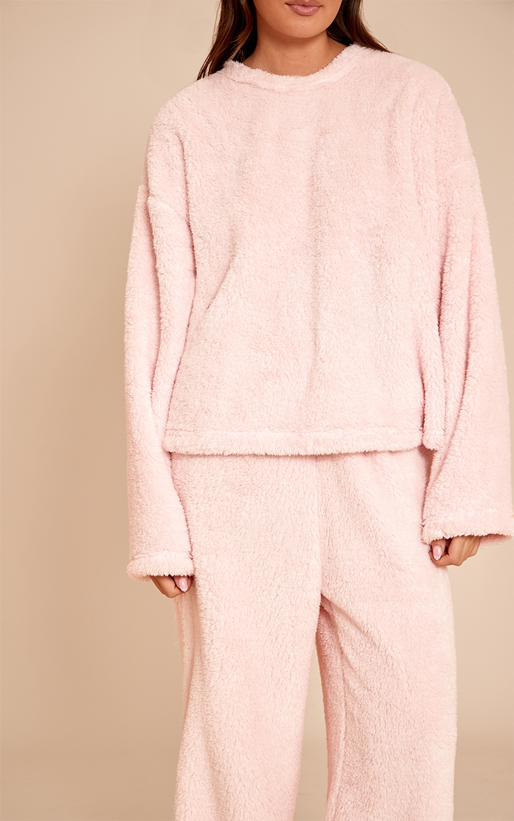 Pink Fleece Sweatshirt Pajama Set image 4