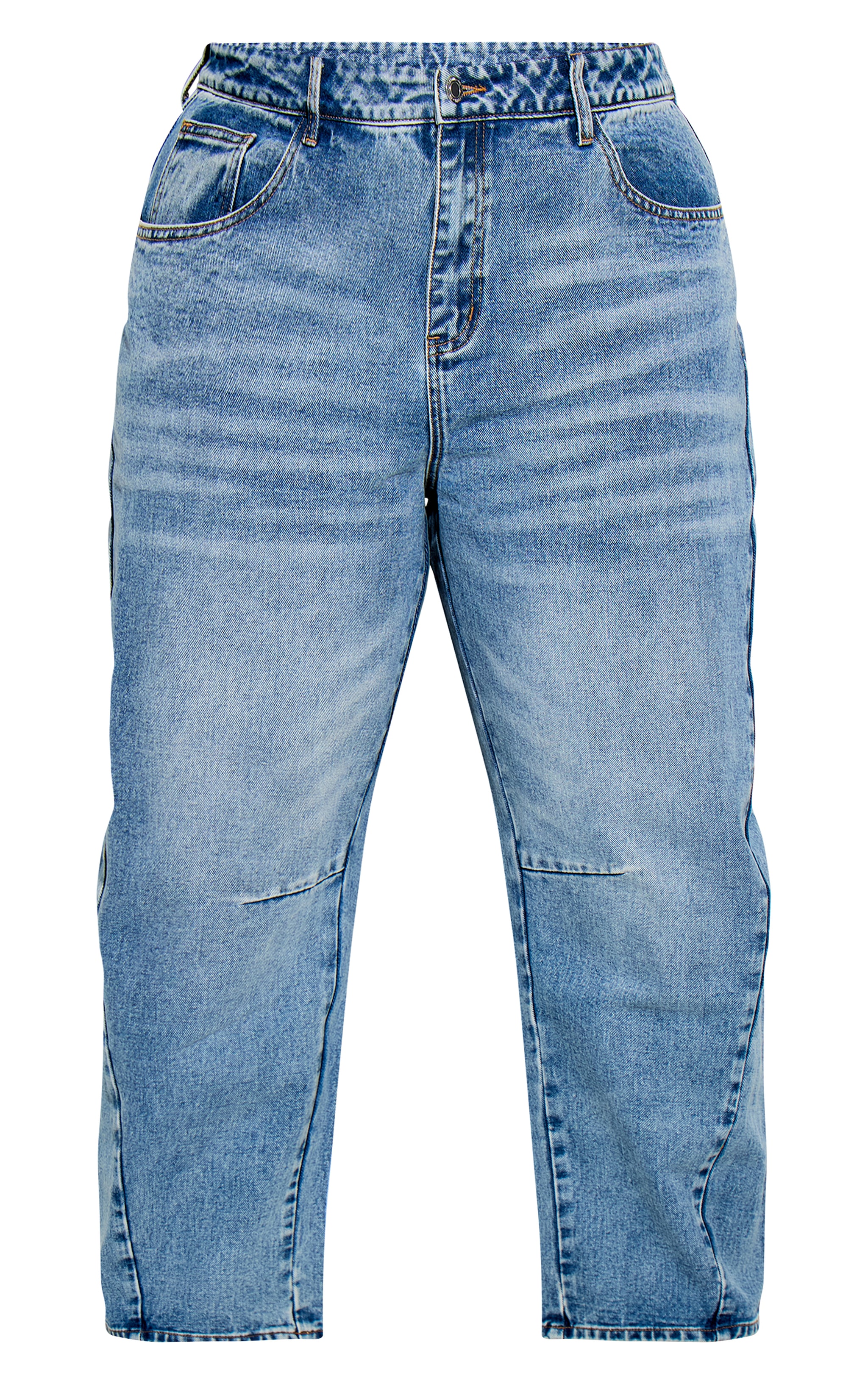Plus Vintage Seam Detail Low Rise Barrel Jeans image 5