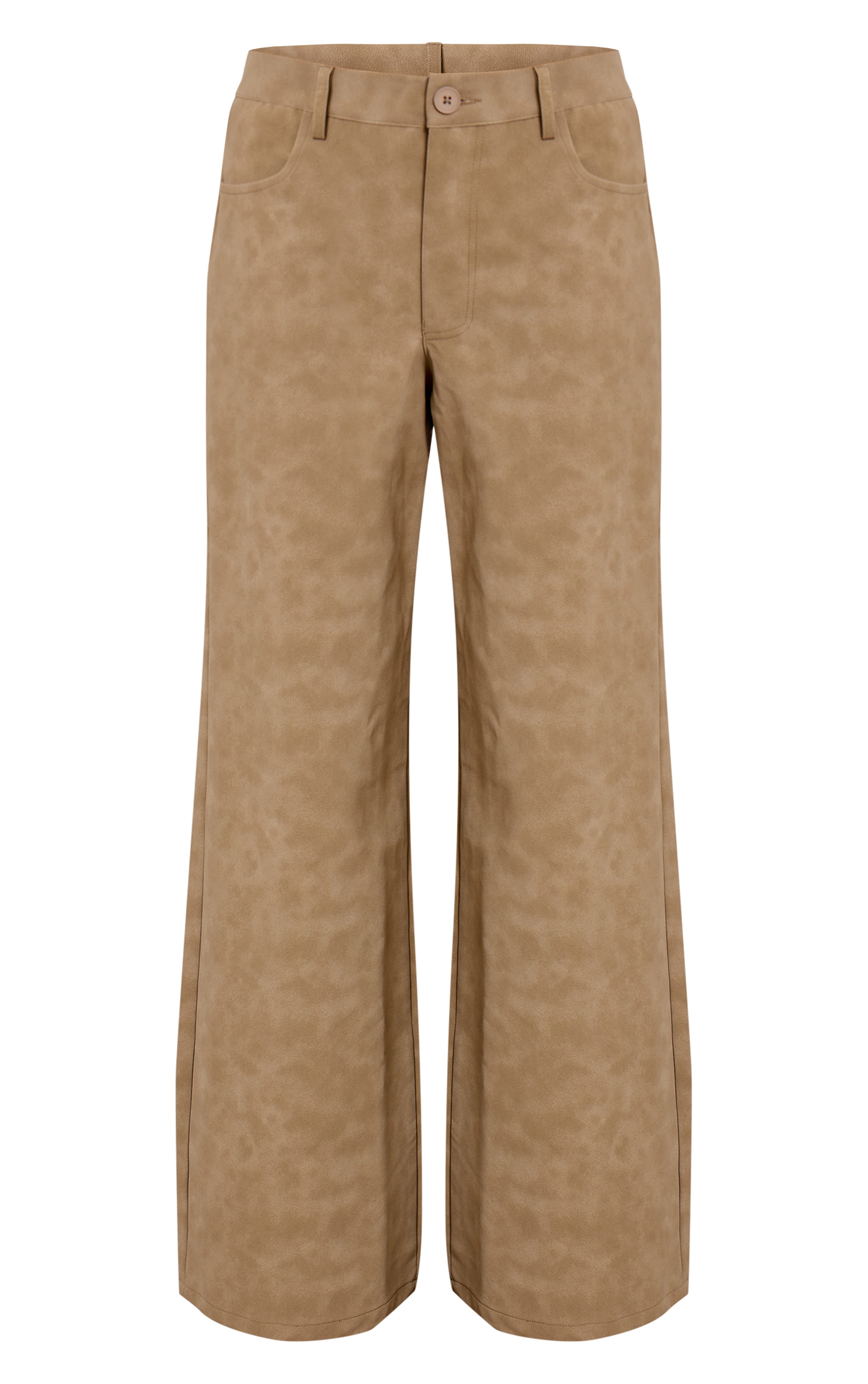 Pantalon large en PU gris pierre délavé image 5