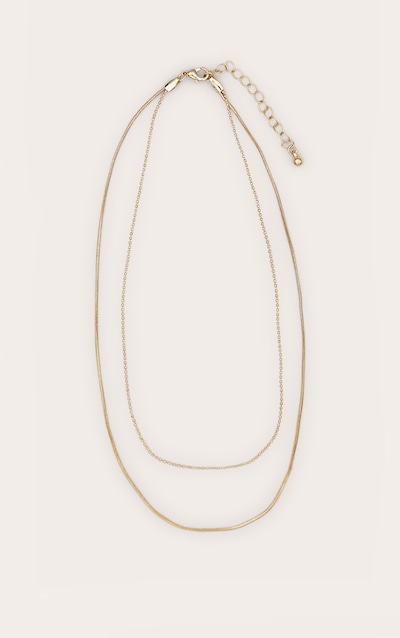 Gold Dainty Simple Chain Double Layering Necklace