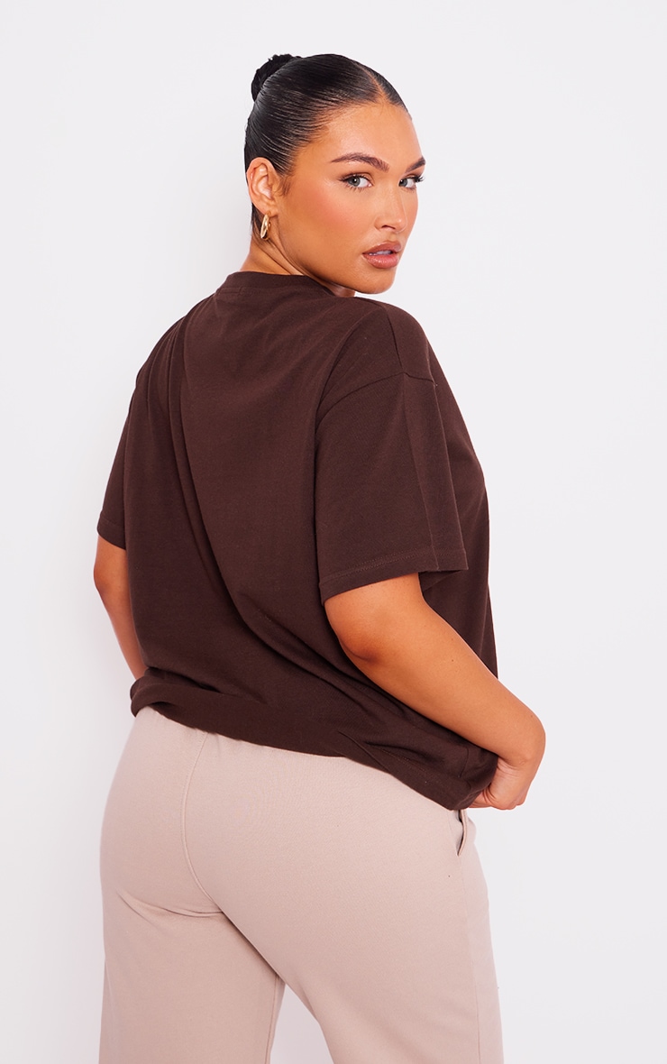 Dark Brown Boxy Oversized T Shirt image 2