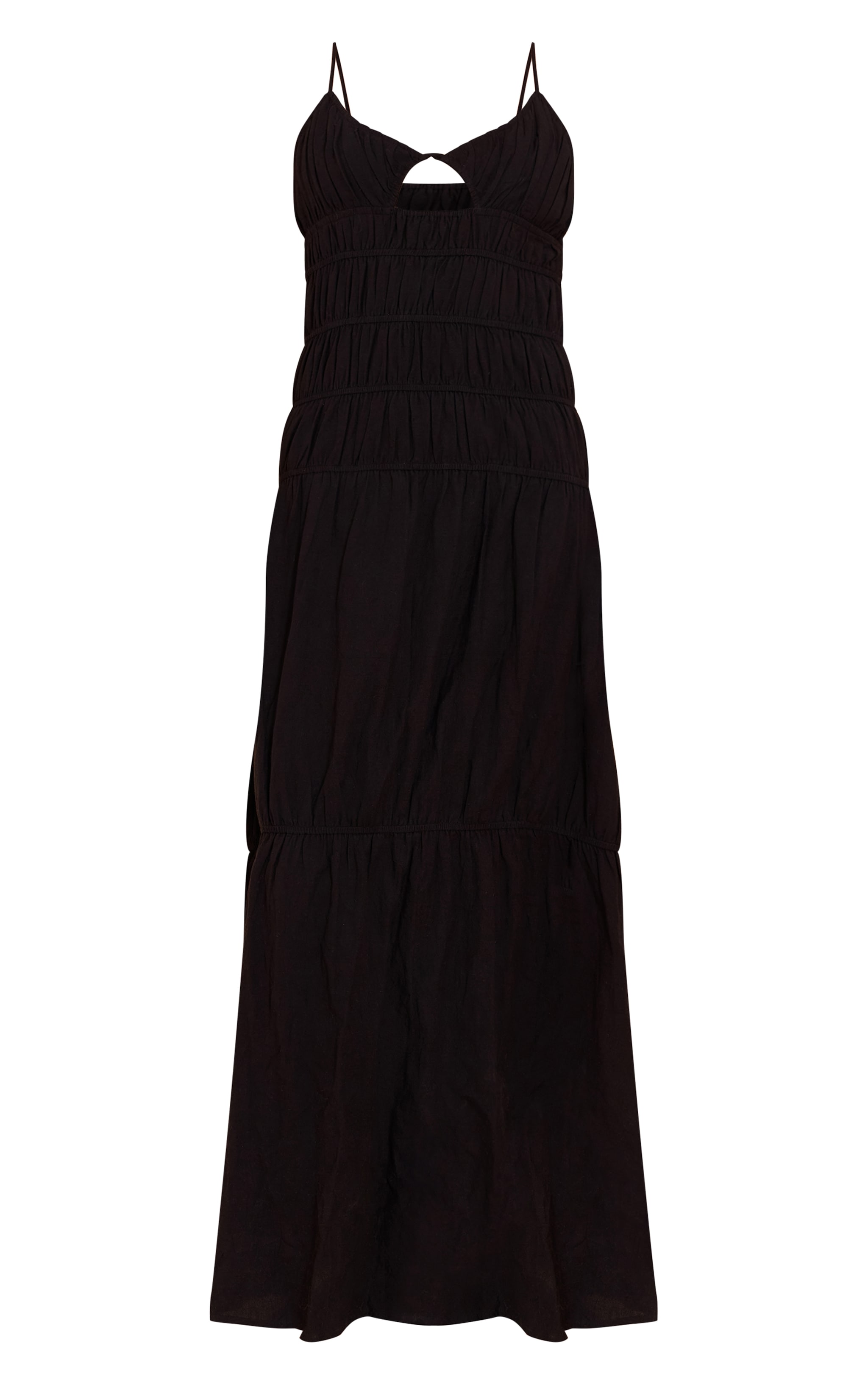 Black Ruched Cut Out Maxi Dress image 5